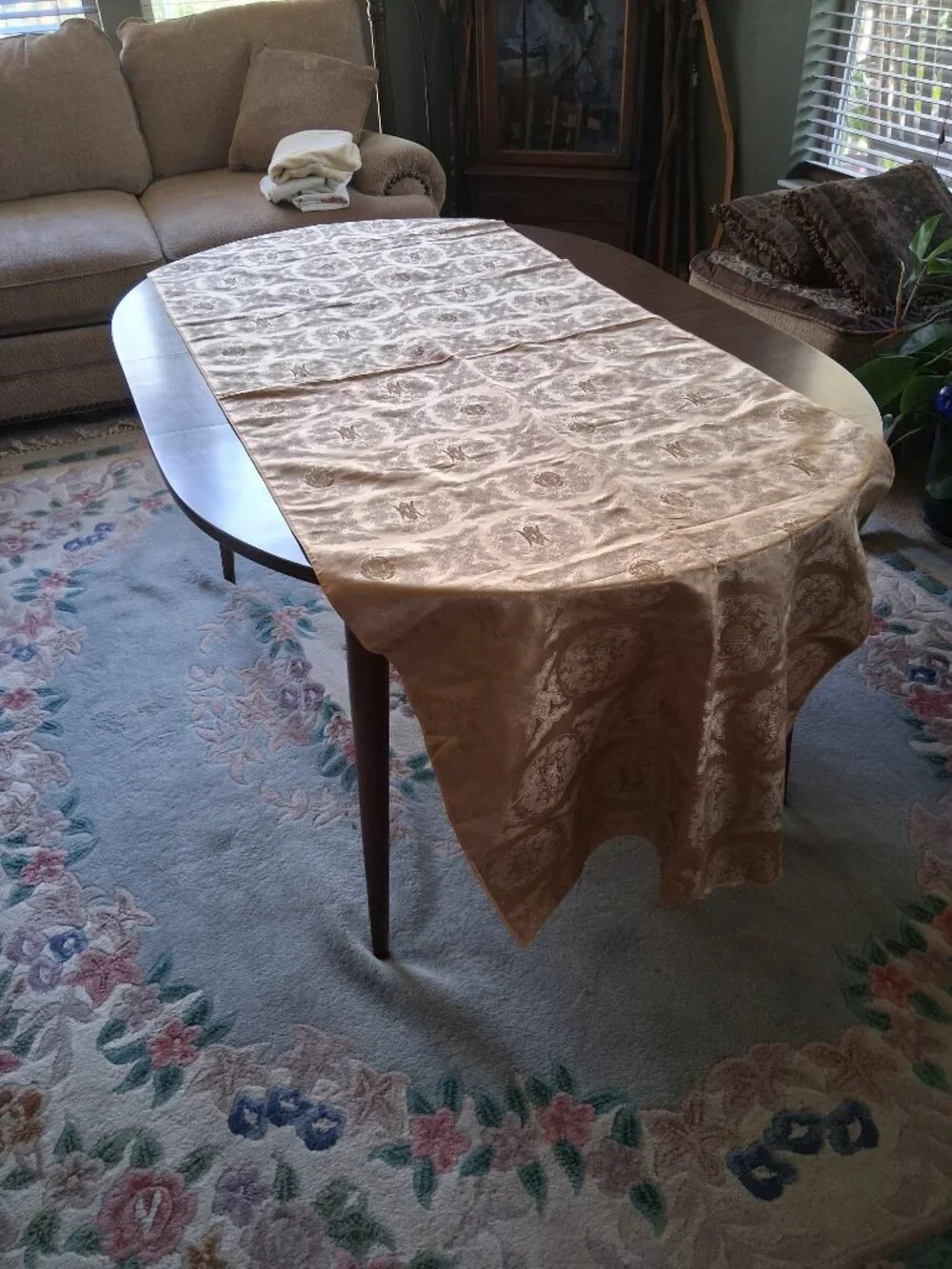 Vintage Chinese Silk Brocade Panel • 2.5 Yards x 30”